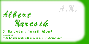 albert marcsik business card